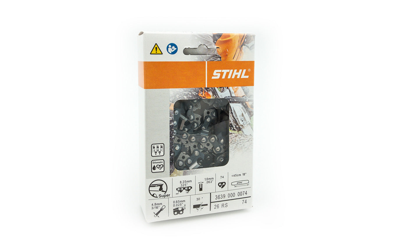 STIHL Chainsaw Chain 26RS74 – 18", 74 DL, .325" Pitch, .063 Gauge, Oilomatic Rapid Super