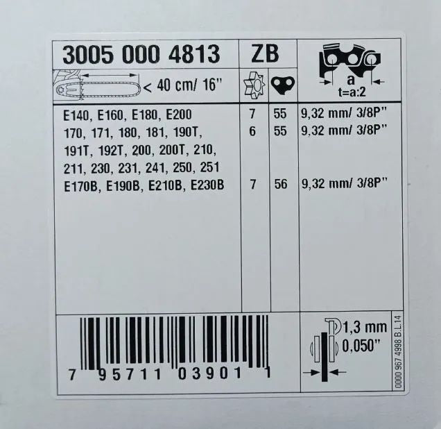 STIHL 16" Rollomatic E Guide Bar – 3005 000 4813 (OEM)